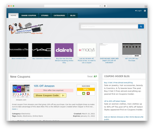 WordPress theme Clipper - couponsinsider.com