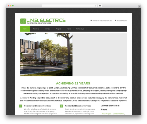 WordPress website theme Centum WP - lnbelectrics.com.au