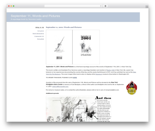 Barthelme WordPress theme - sept11wordsandpictures.com