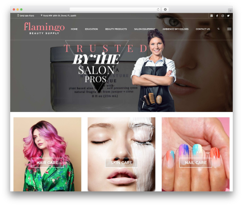 Coiffeur WordPress shopping theme - flamingobeauty.com