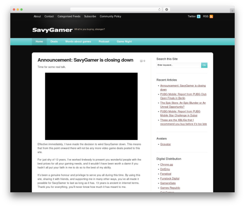 deStyle WordPress gaming theme - savvygamer.co.uk