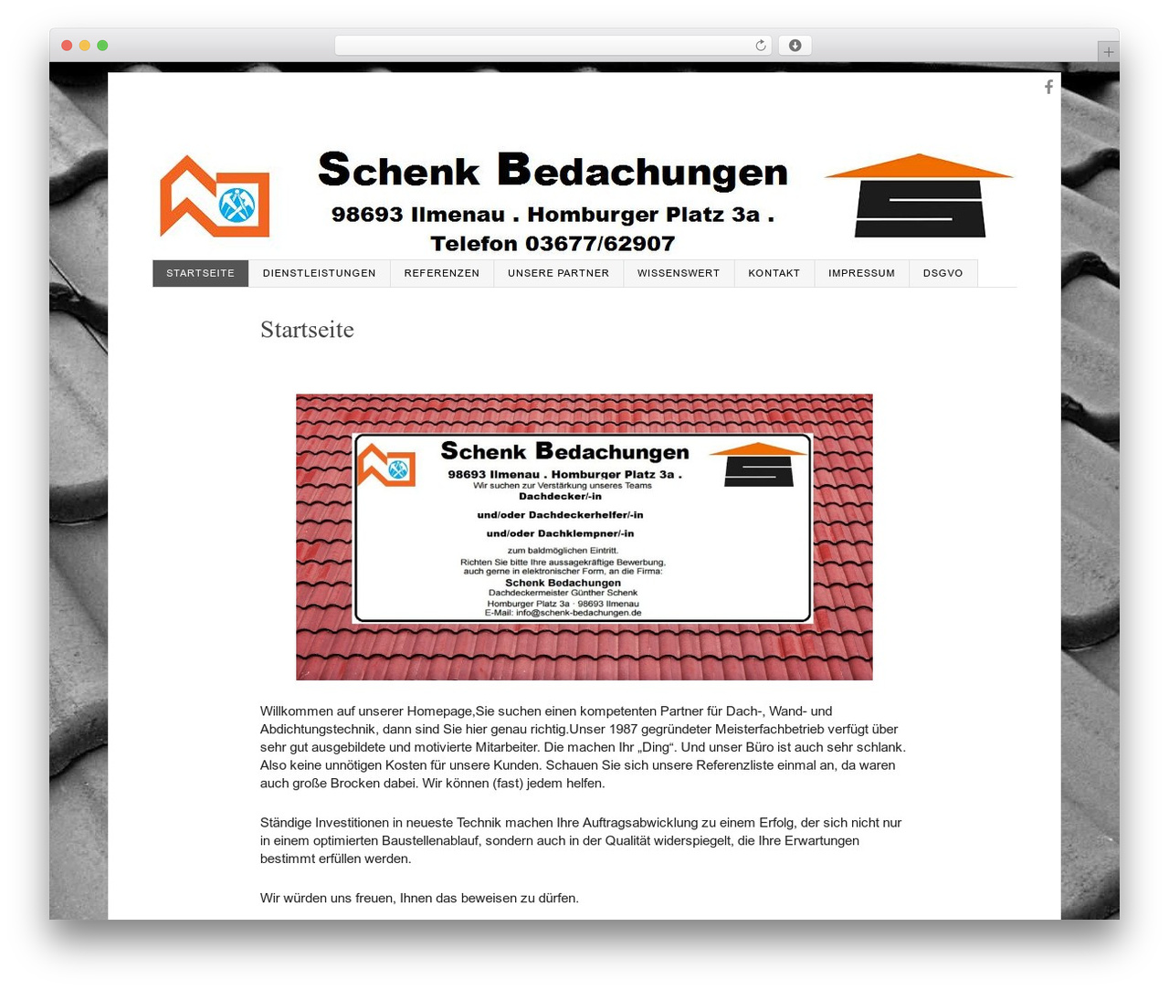 Imprint theme WordPress - schenk-bedachungen.de