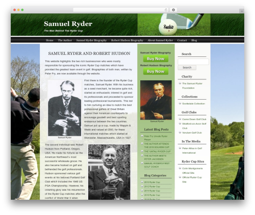 THATgolf Theme theme WordPress - samuelryderstory.co.uk