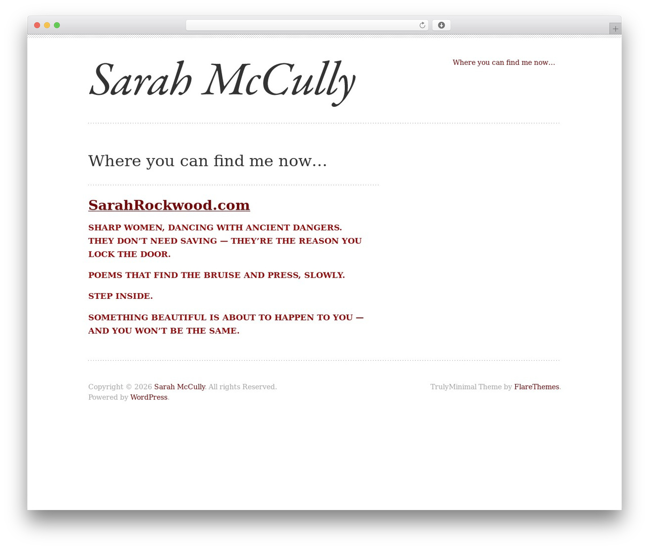 Theme WordPress TrulyMinimal - sarahmccully.com Theme WordPress TrulyMinimal - sarahmccully.com