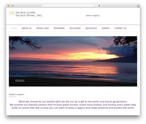 Vanilla WordPress theme - sacredlivingsacreddying.org