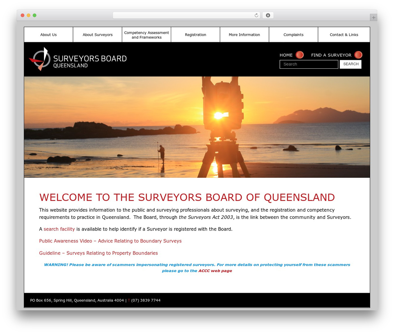 WordPress theme Surveyors Board - sbq.com.au