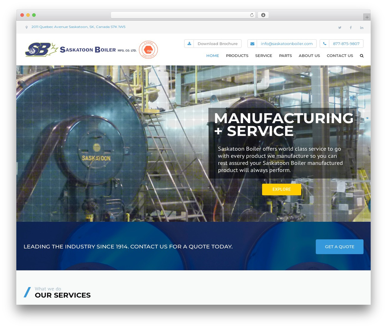 Industrial WordPress theme - saskatoonboiler.com
