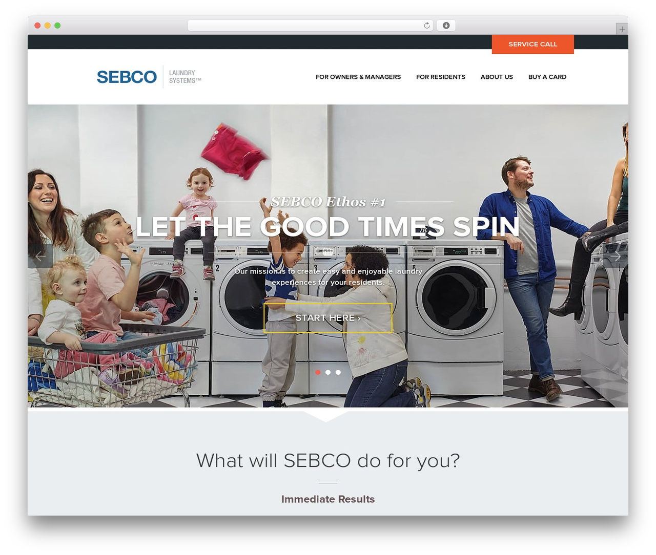 Sebco Laundry top WordPress theme - sebco.com