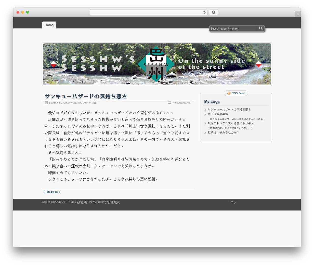 zBench top WordPress theme - sesshw.com