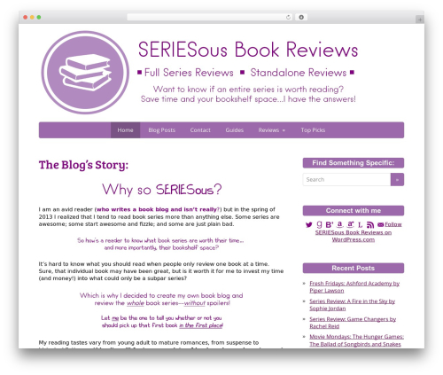 Basic best free WordPress theme - seriesousbookreviews.com