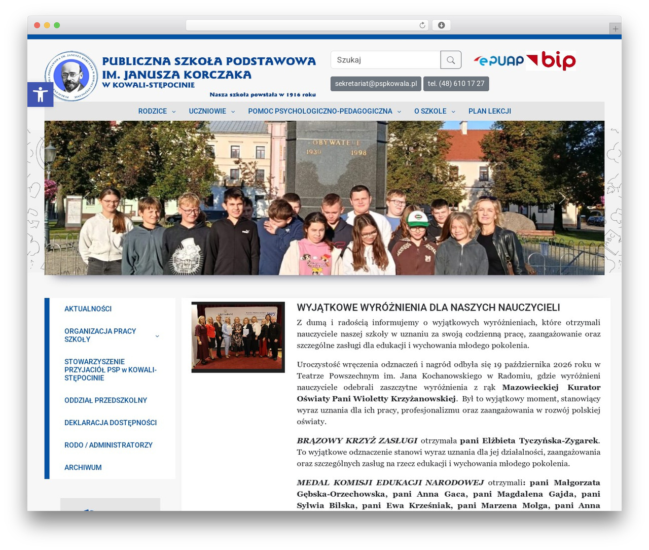 Bootstrap + Wordpress WordPress theme - pspkowala.pl