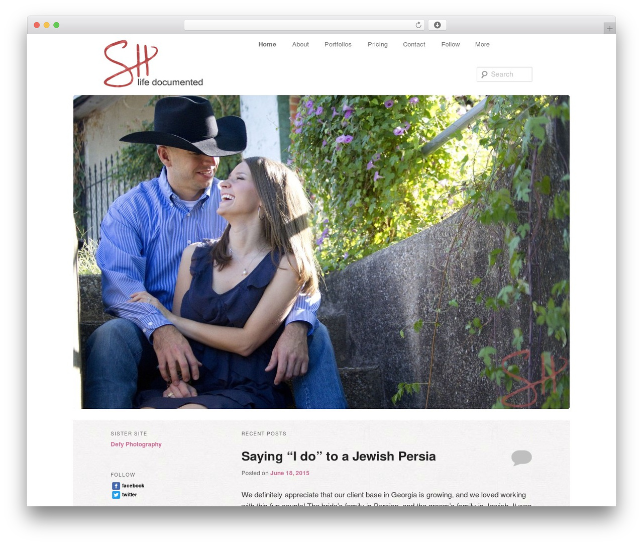 Defy WordPress wedding theme - samanthahowardphotography.com