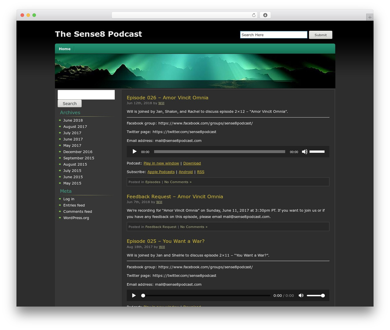 Nightfall theme WordPress - sense8podcast.com Nightfall theme WordPress - sense8podcast.com
