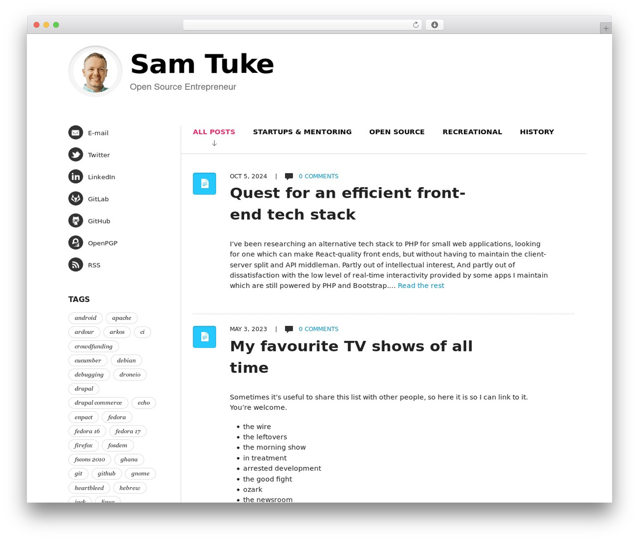 Theme WordPress Focused - samtuke.com