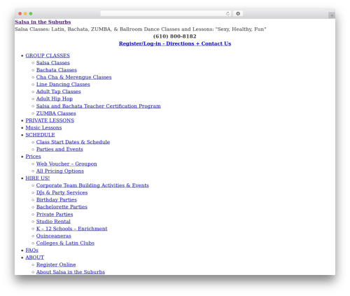 WordPress website theme Genesis - salsainthesuburbs.com