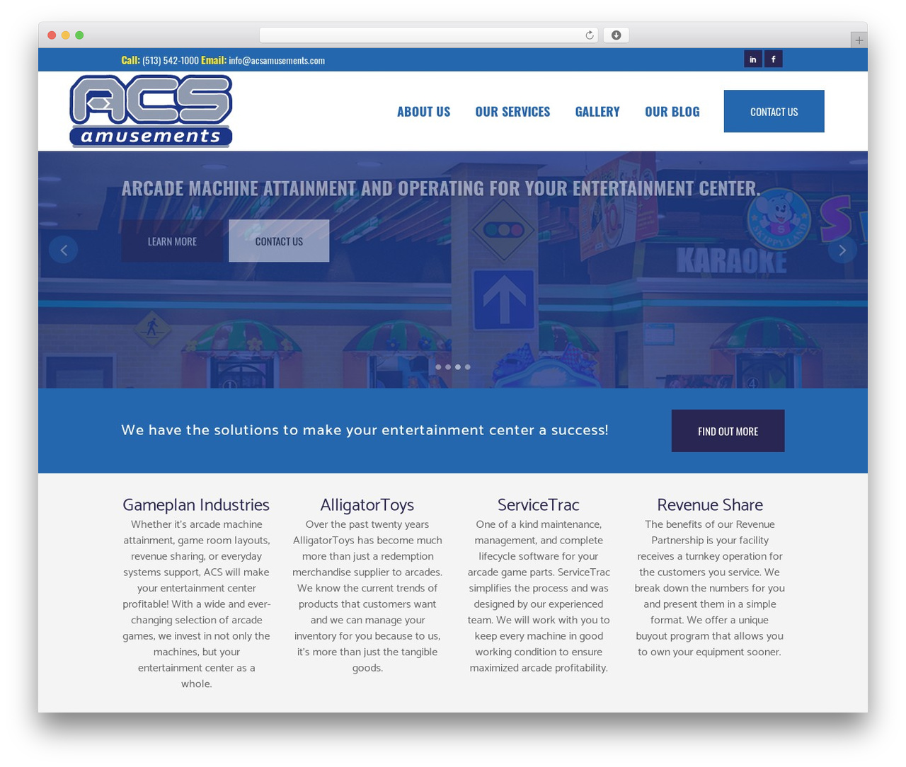 Bridge WP theme - acsamusements.com