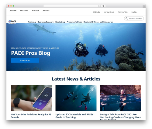DuckDiverFramework WordPress theme - pros-blog.padi.com