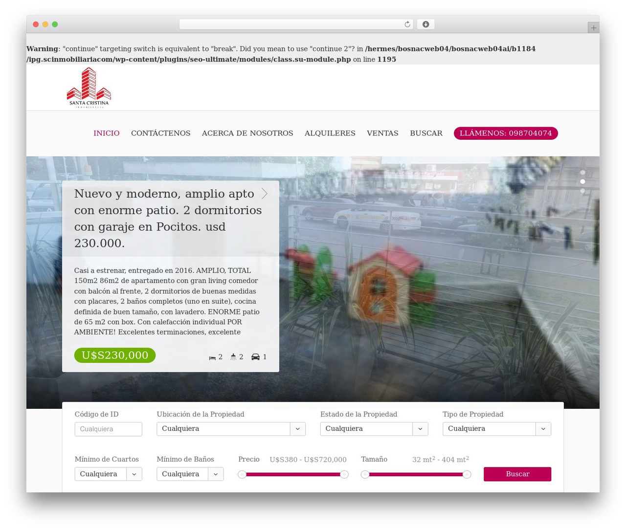 Hometown WordPress theme - scinmobiliaria.com