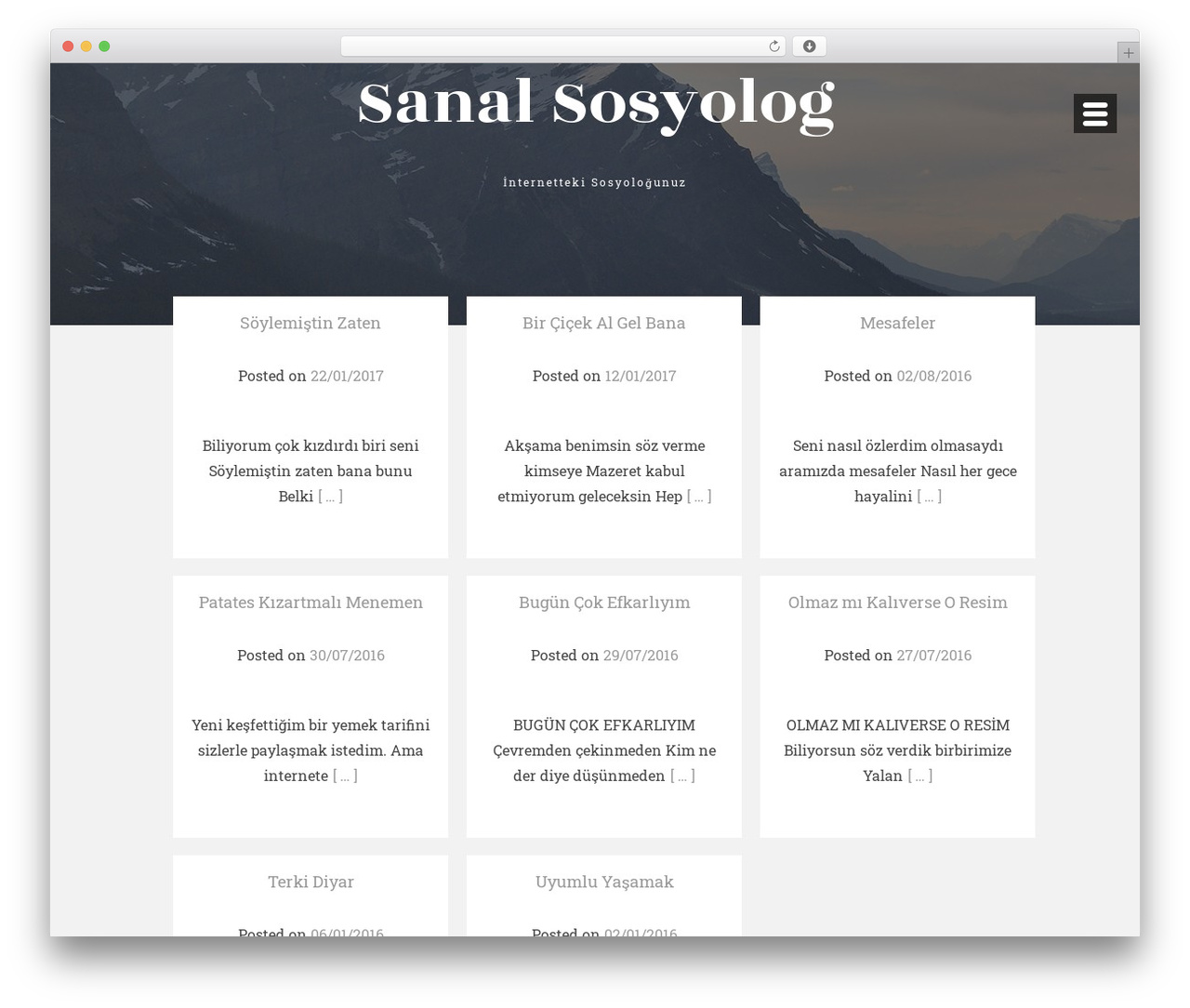 Masonry WordPress theme - sanalsosyolog.com