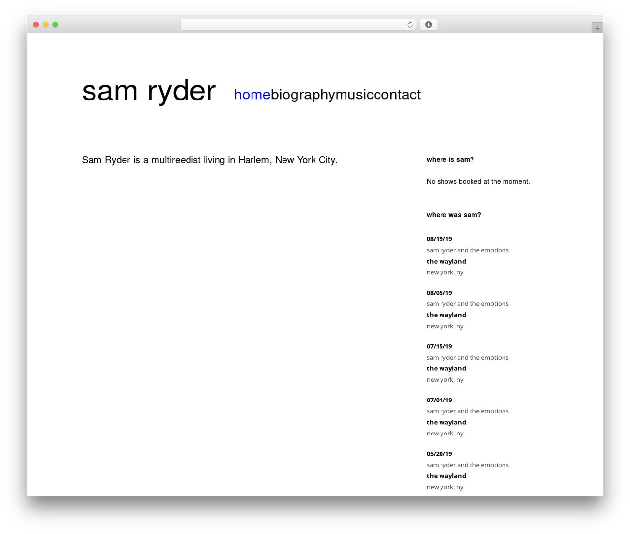 WP theme Sam-Theme - samryder.com