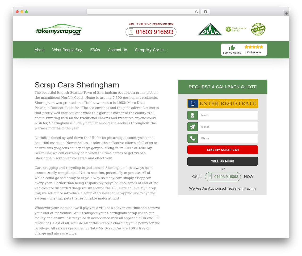 Avada WordPress page theme - scrapcarssheringham.com