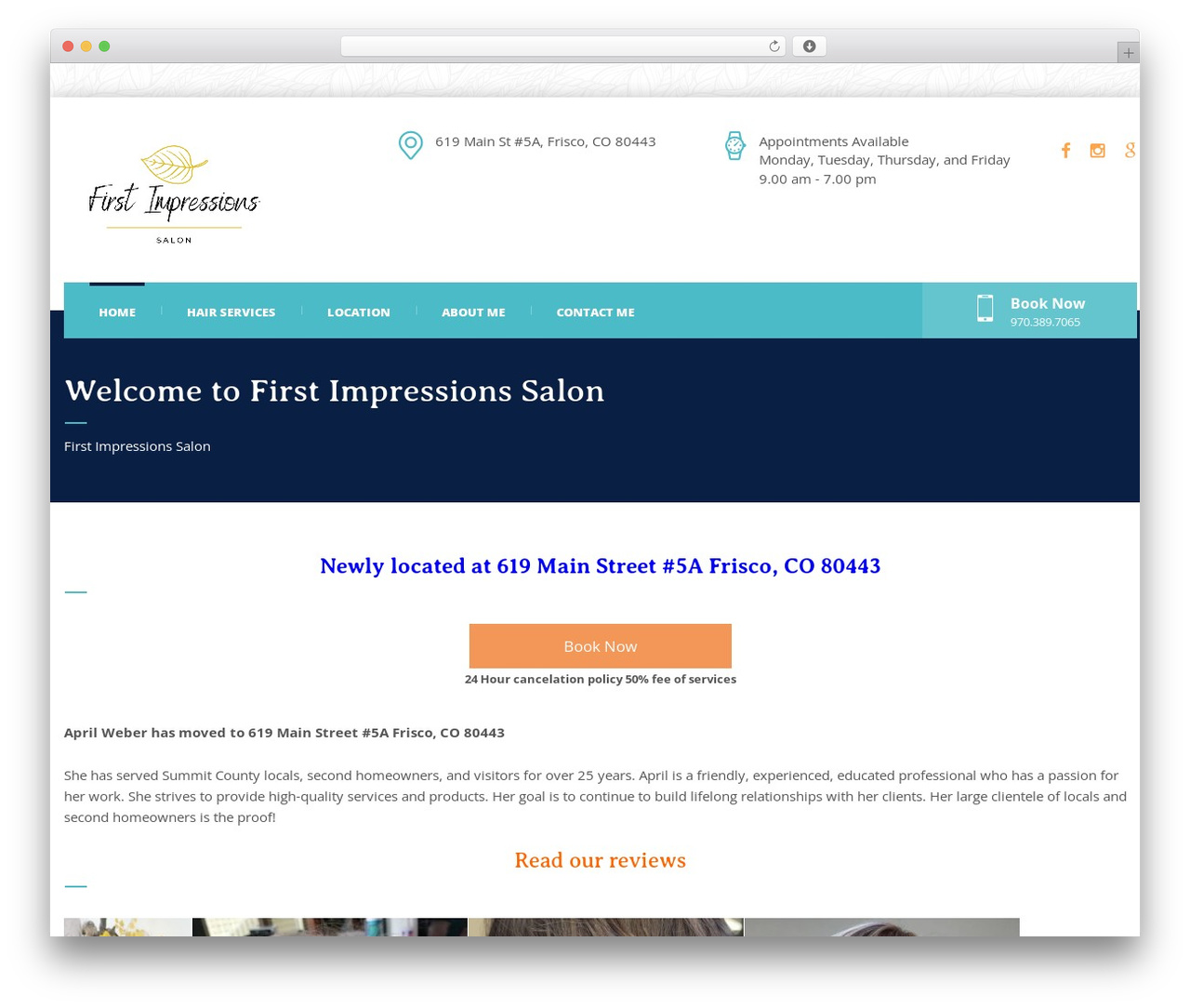 Cinderella best WordPress theme - salonfirstimpressions.com/home