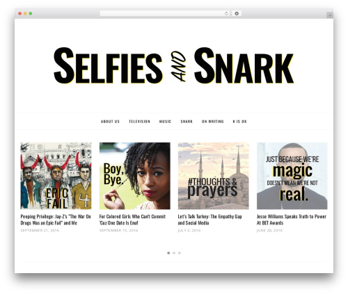 Dicot WordPress website theme - selfiesandsnark.com