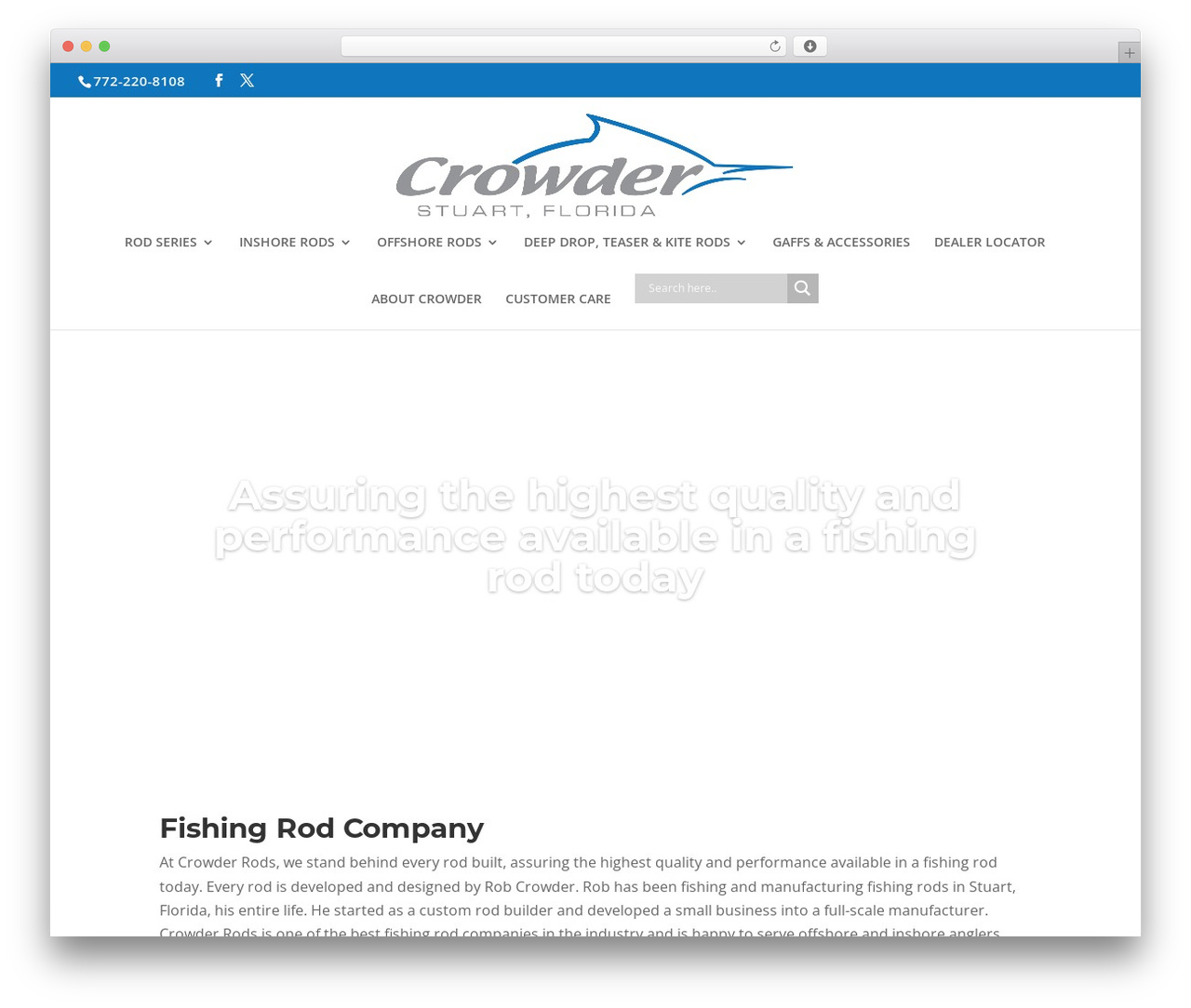 Divi WordPress theme - crowderrods.com
