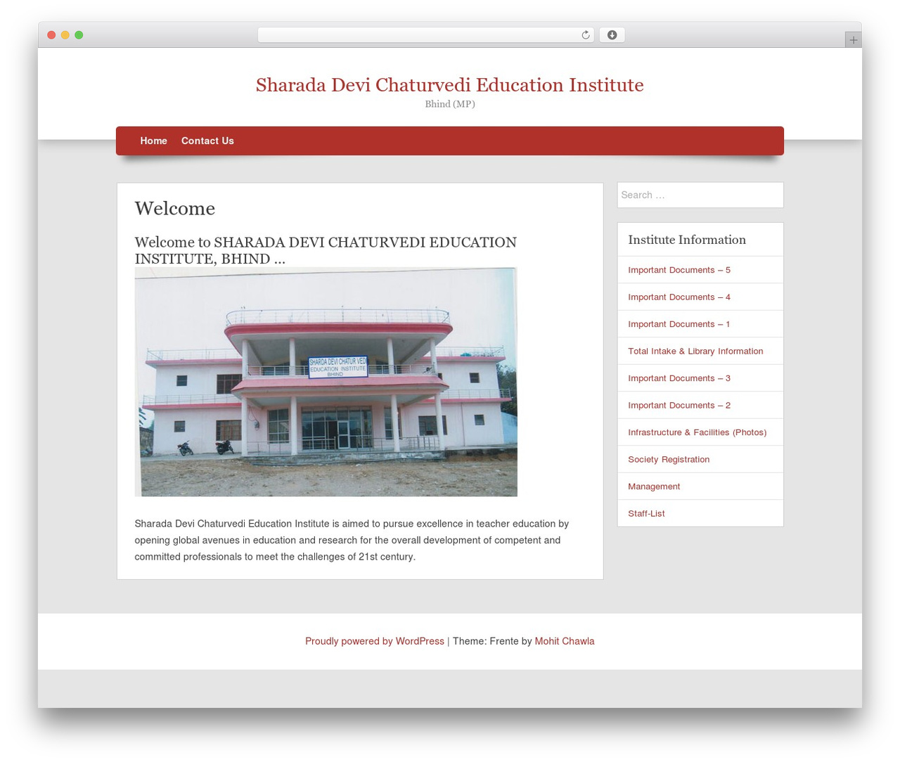 Frente theme WordPress - sdcedubhind.org