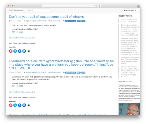 gitsta WordPress website theme - scottbrightwell.org