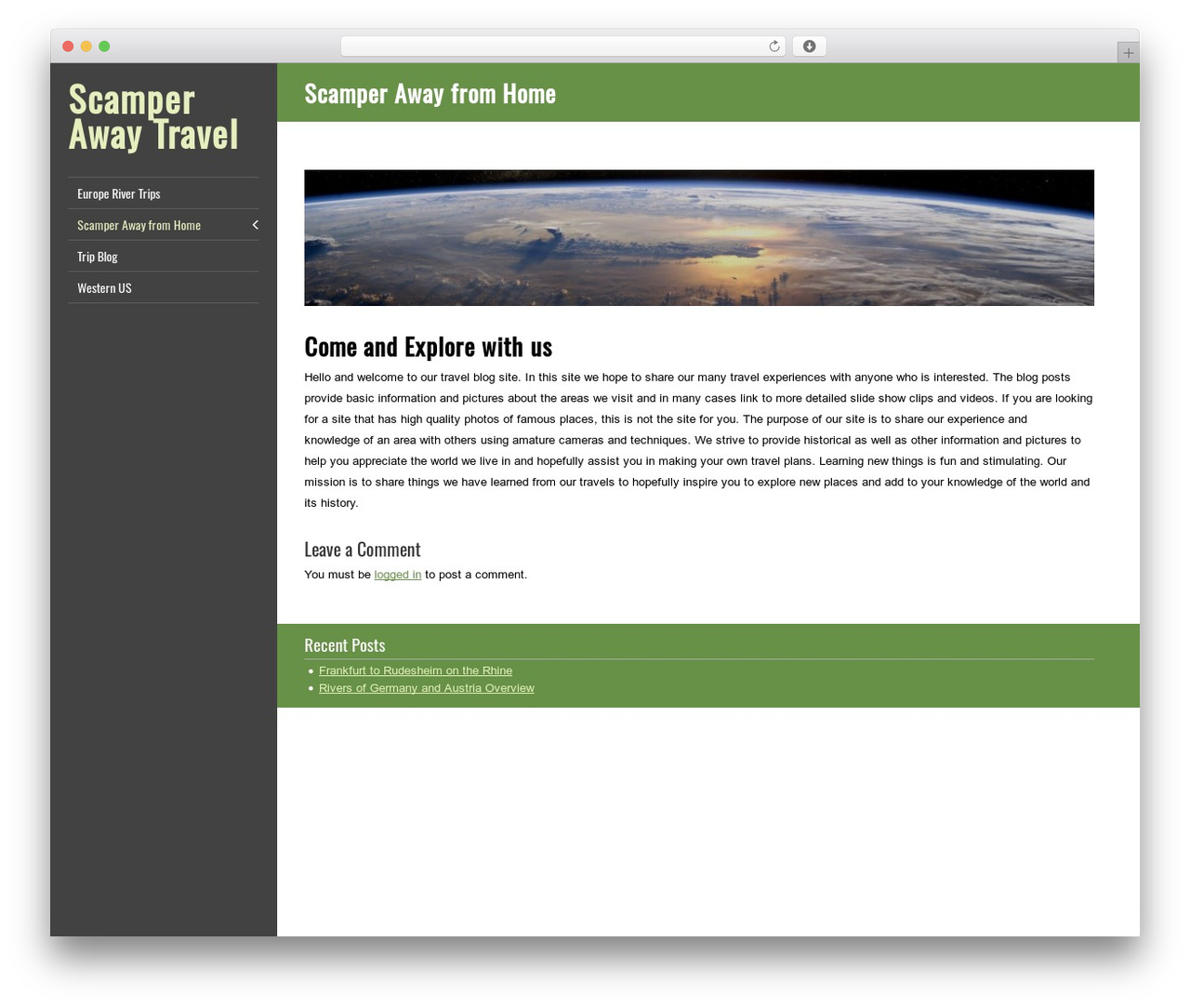 LiveRide WP theme - scamperawaytravel.com