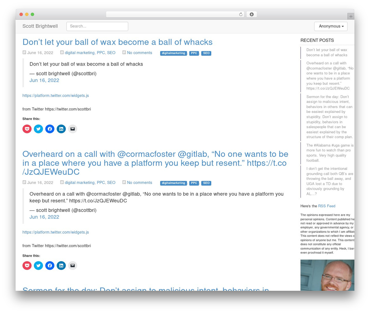 Theme WordPress gitsta - scottbrightwell.me