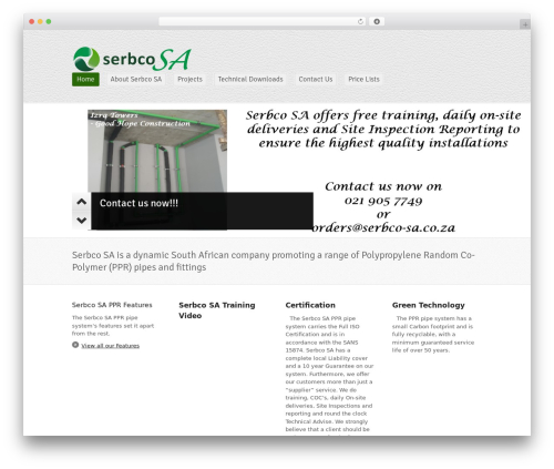 Whitelight WP theme - serbco-sa.co.za