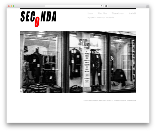 WordPress theme Simple Photo Responsive - seconda.at