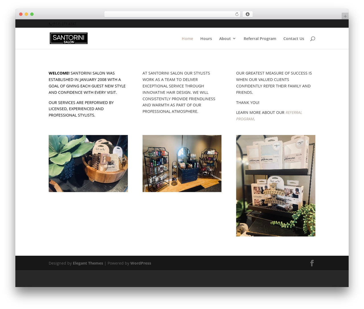 Divi WordPress theme - santorini-salon.com