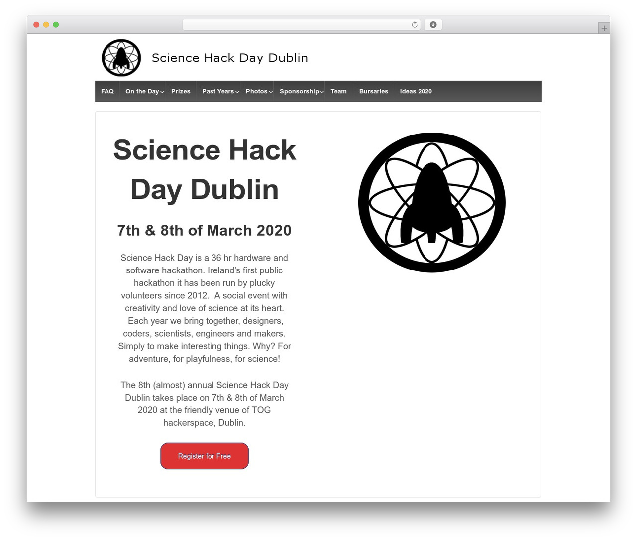 Responsive WordPress theme - sciencehackdaydublin.com
