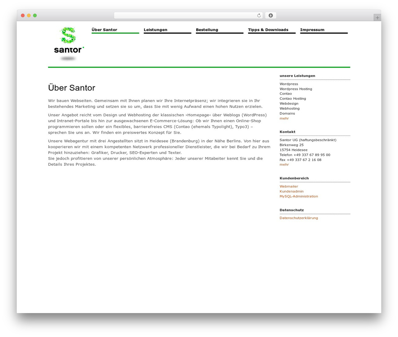Santor WordPress theme - santor.de