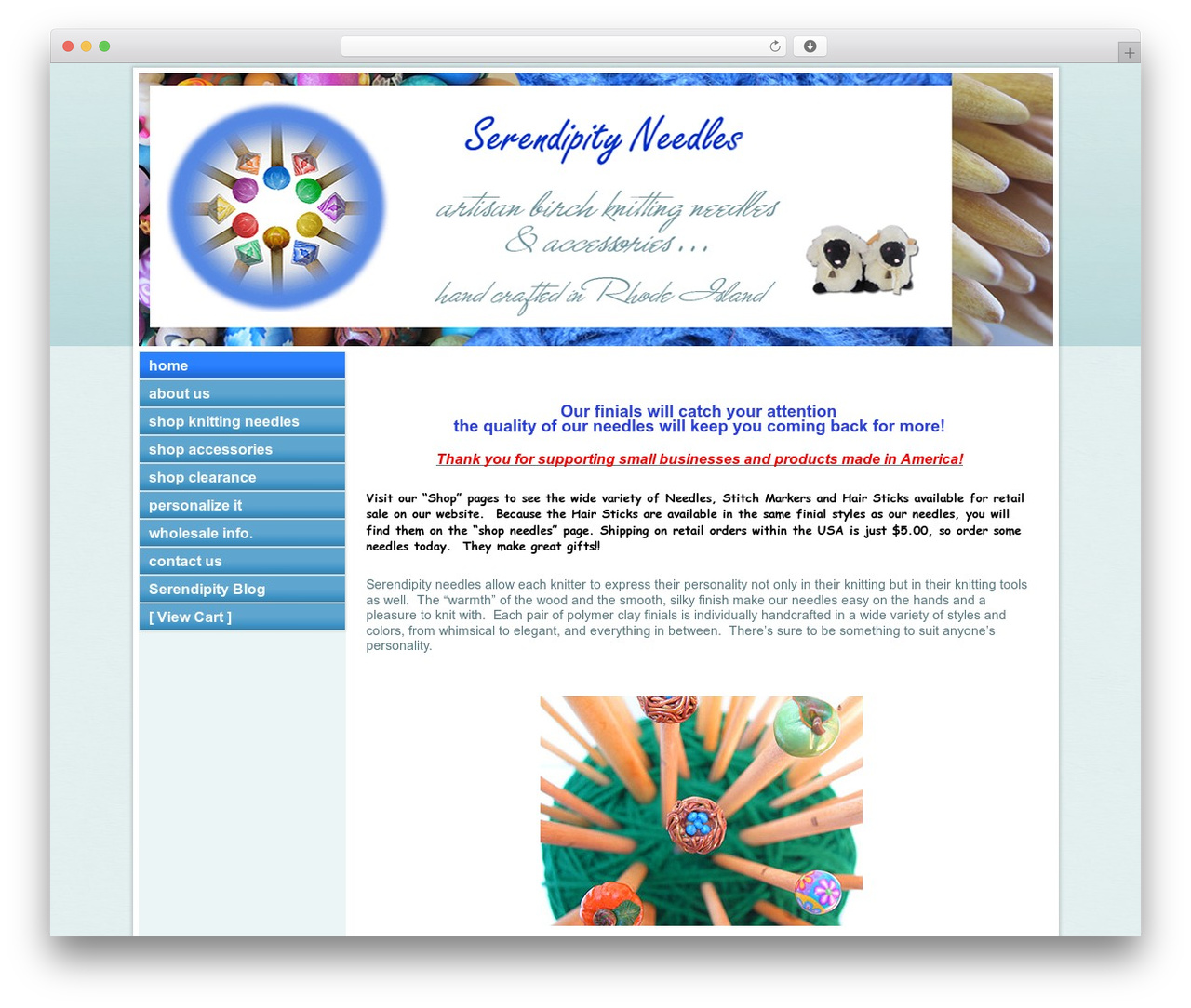 WordPress theme Serendipity Needles - serendipityneedles.com
