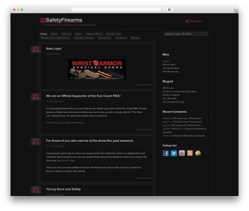 zDark WordPress website theme - safetyfirearms.com
