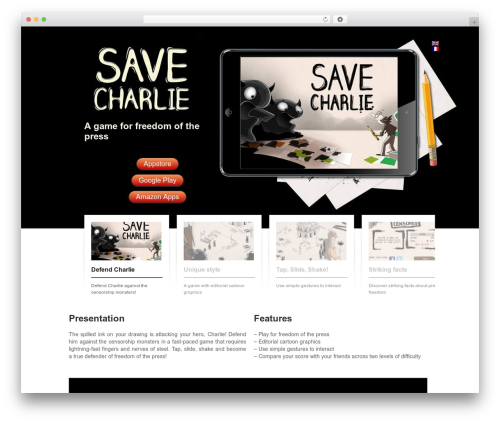 Appz WordPress gaming theme - save-charlie.com