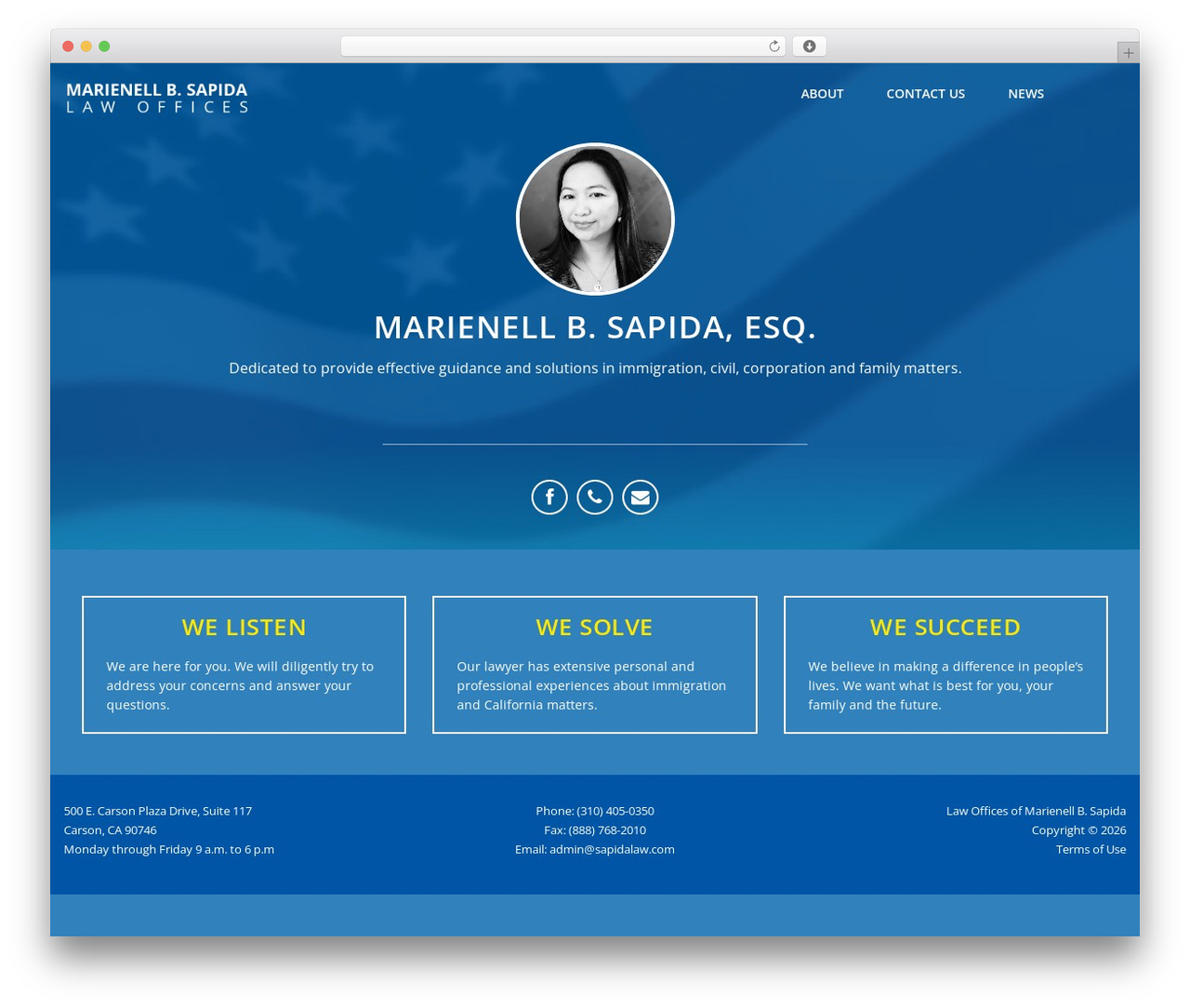 Convac Lite WordPress theme - sapidalaw.com