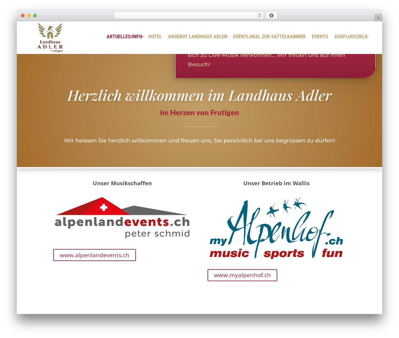 Divi theme WordPress - landhaus-adler.ch