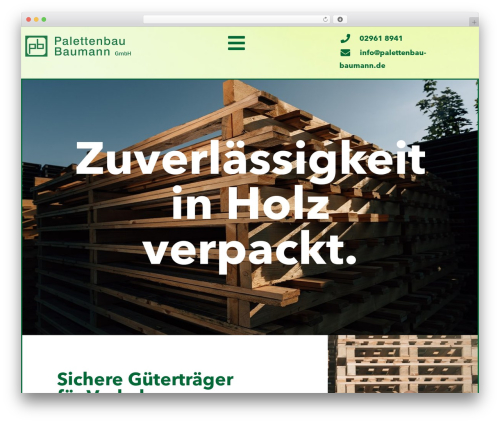 Hello Elementor WordPress theme - palettenbau-baumann.de