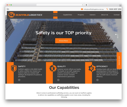 Scaffold Logistics WordPress theme - scaffoldlogistics.com.au