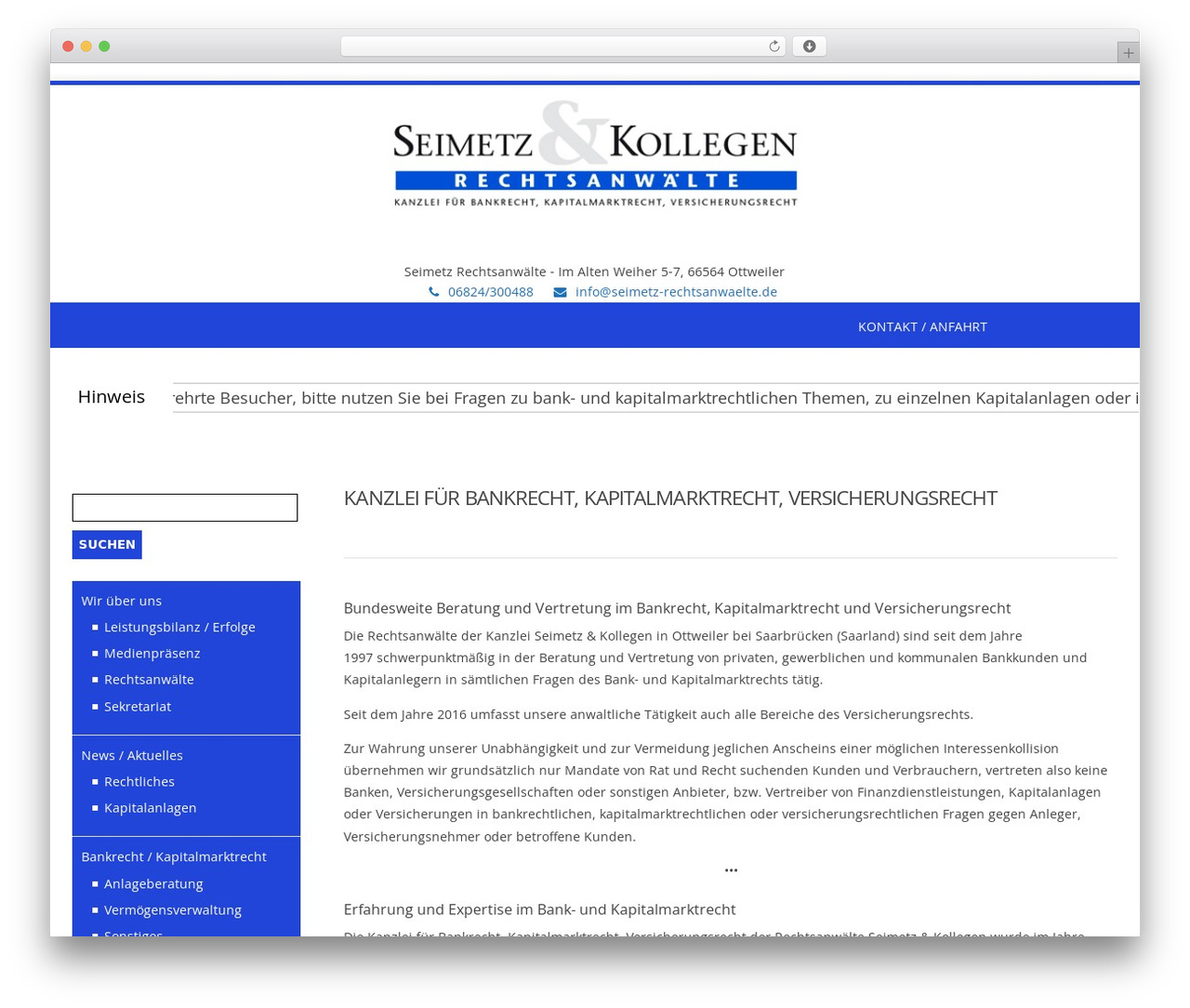 Seimetz WordPress theme - seimetz-rechtsanwaelte.de