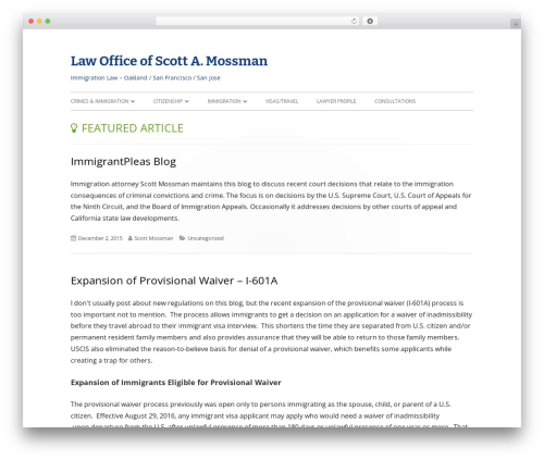 Tiny Framework theme WordPress free - smossmanlaw.com/immigrantpleas