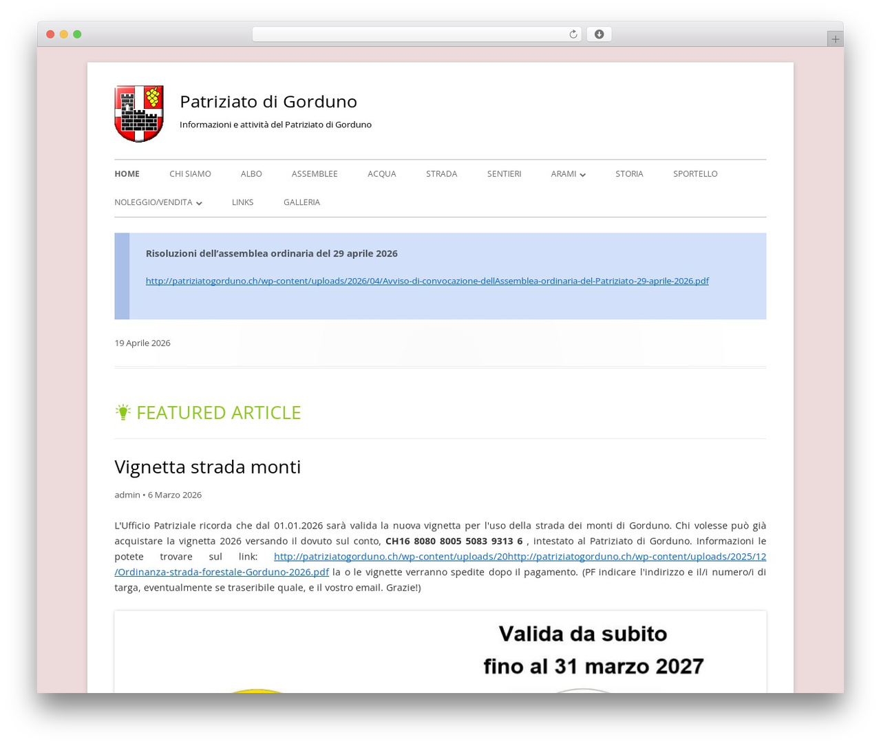 WordPress theme Tiny Forge - patriziatogorduno.ch