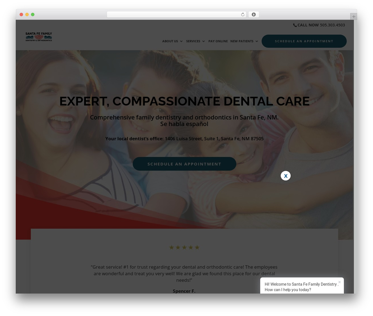 WordPress website theme Divi - santafedentalandortho.com