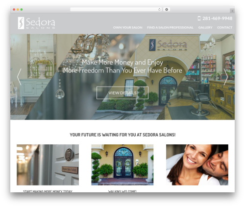 sedora WordPress theme - sedorasalons.com