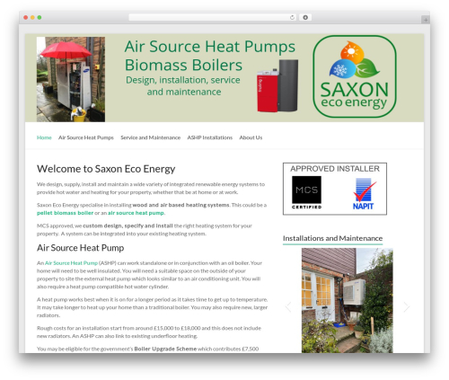 Spacious Pro WordPress website theme - saxonecoenergy.co.uk